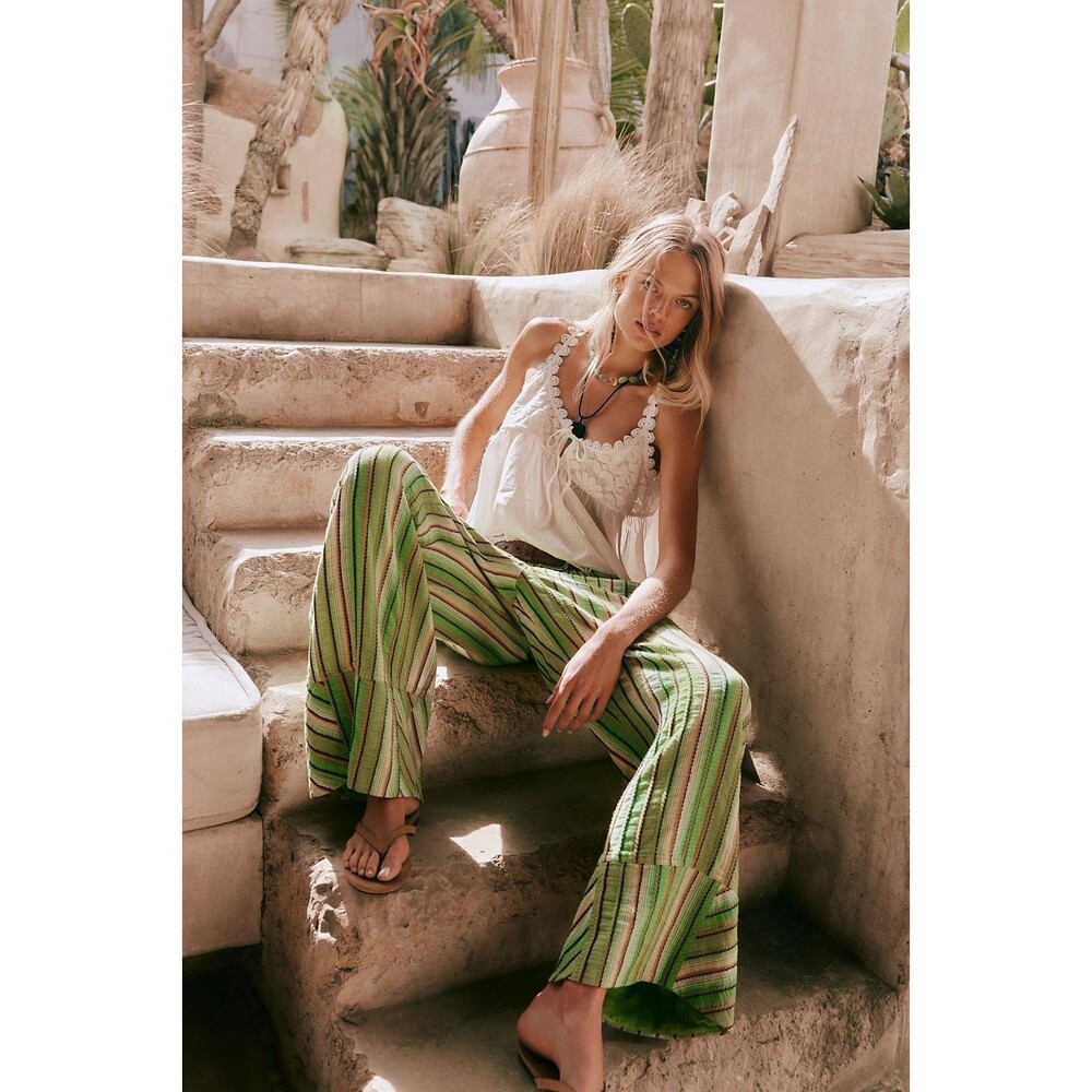 FREE PEOPLE Day's End Stripe Pants - L